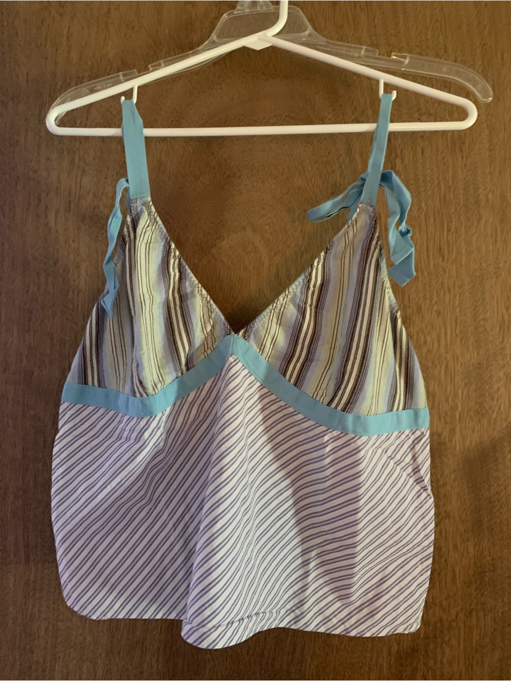 Old Navy Striped Tie-Shoulder Tank - Light Blue & Lavender